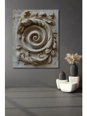 Beta Moda Hub Barok Stil Yaprak Desenli Spiralli Kabartma Ev,antre,salon,ofis,mutfak,yatak Odası Tablo