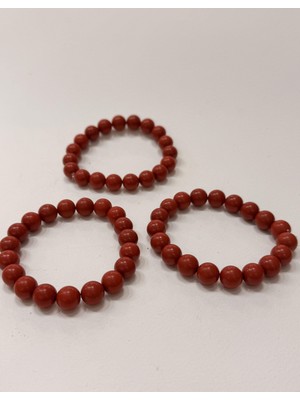 Gemsartdeco Zinobar (Zinober) Doğaltaş Bileklik ( 10 Mm)