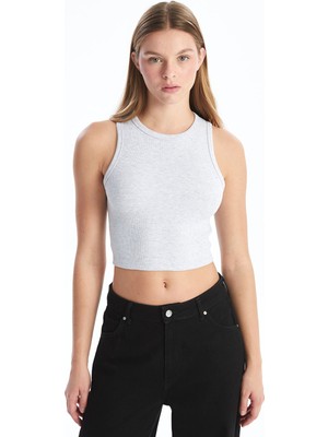 Lc Waikiki Yeni Sezon Bisiklet Yaka Dokulu Kadın Crop