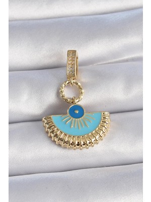 cleovibe Pirinç Gold Renk Nazar Boncuklu Ajda Charm