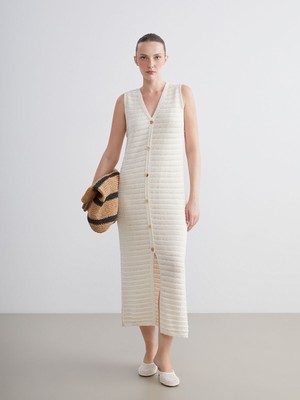 Lc Waikiki Yeni Sezon V Yaka Ajurlu Triko Elbise