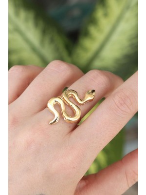 cleovibe Pirinç Gold Renk Ayarlanabilir Yılan Yüzük