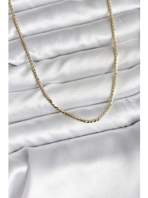 cleovibe 14K Gold Renk Kaplama Ezme Zincir Model cm Kadın Kolye