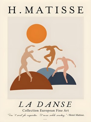 Fuart.Co Yaşamın Dansı Matisse Serisi Dijital Baskı Poster (Çerçevesiz) Mtfu