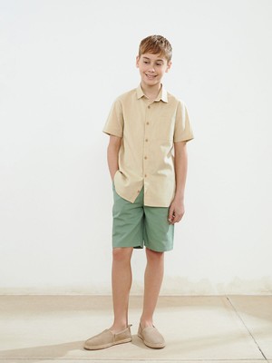 Lc Waikiki Yeni Sezon Keten Karışımlı Erkek Çocuk Gömlek