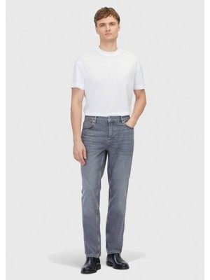 Ramsey Gri Düz Regular Fit Denim %100 Pamuk Pantolon