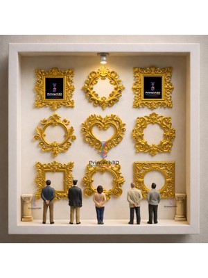 Printech3d Mini Anı Müzesi – Figürlü Çerçeve Dekor Seti (BÜYÜK DIŞ ÇERÇEVE DAHİL DEĞİLDİR)