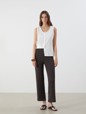 Lc Waikiki Yeni Sezon Beli Lastikli Dokulu Kadın Pantolon