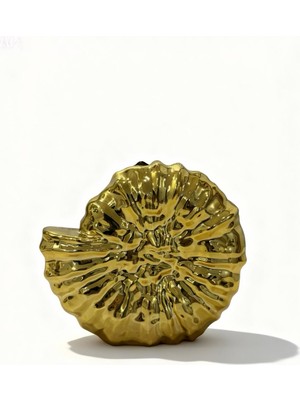 Aylesh Altın Renk Askılı Deniz Kabuğu Formlu Parlak Abiye Portföy Çanta