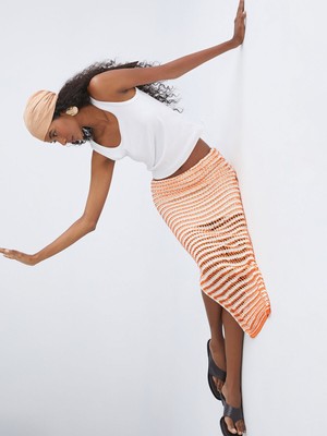 Lc Waikiki Yeni Sezon Beli Lastikli Ajurlu Triko Etek