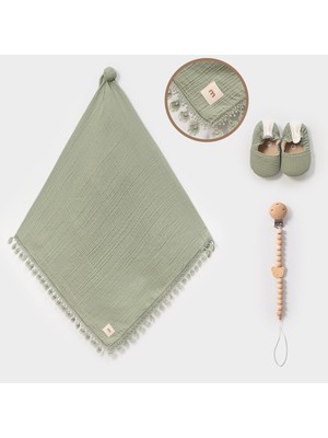 Lovemaxx 4964LV – Maison Fleuré Bebek Müslin Battaniye & Aksesuar Seti | Yenidoğan Hediye Seti