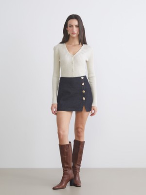 Lc Waikiki Yeni Sezon Dar Fit Jean Şort Etek