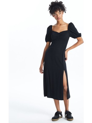 Lc Waikiki Yeni Sezon Kare Yaka Düz Kısa Kollu Elbise