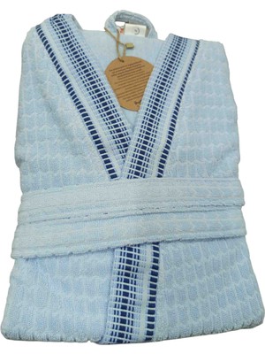 Özdilek L Beden Erkek Tekli Bornoz Mavi (%100 Pamuk)