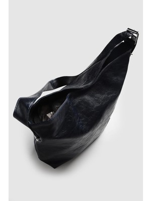 Septemmart Higgs Büyük Boy Kırışık Rugan Kadın Omuz Çantası