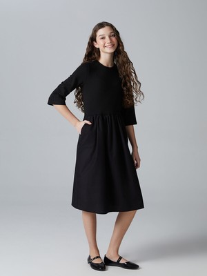 Lc Waikiki Yeni Sezon Bisiklet Yaka Genç Kız Elbise