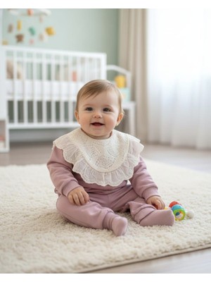 Vovido Laura Baby Dantel Yaka Detaylı Kız Bebek Çocuk Alt Üst Takım
