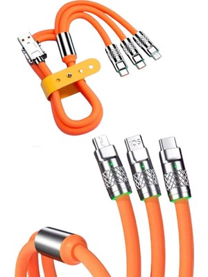 LTG Nova Çoklu Şarj Kablosu USB Type-C Ios Uyumlu 120W Hızlı Şarj Kablosu