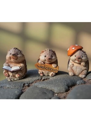 Evdeki Atölyem 3,lü Dekoratif Kirpi Biblo ,teraryum Objeleri