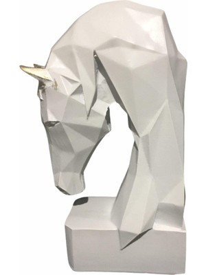 Hanlar Home Beyaz Kübik At Kitap Tutucu Ev Ofis Dekorasyon Aksesuarı Biblo