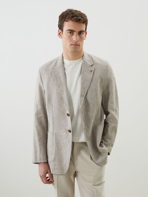 Lc Waikiki Yeni Sezon Standart Kalıp Keten Görünümlü Erkek Blazer Ceket