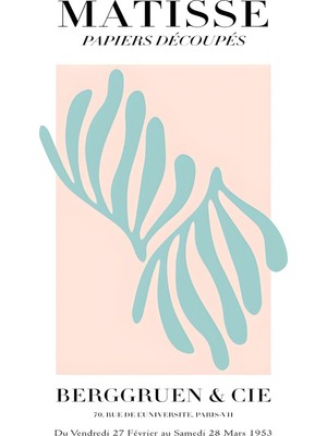 Fuart.Co Mint Mercan Matisse Serisi Dijital Baskı Poster (Çerçevesiz) Mtfu