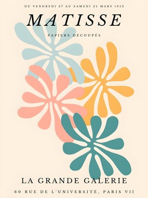 Fuart.Co Matisse Yumusak Kesinti Matisse Sanat Serisi Dijital Baskı Poster (Çerçevesiz) Mtfu