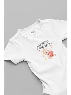 Overoz Her Şeyiniz Olmaya Geldim Yazılı Bebek Body Zıbın 5946