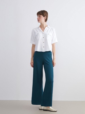 Lc Waikiki Yeni Sezon Beli Lastikli Dokulu Kadın Pantolon