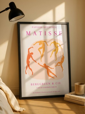 Fuart.Co Matısse Dansı Altın Matisse Sanat Serisi Dijital Baskı Poster (Çerçevesiz) Mtfu