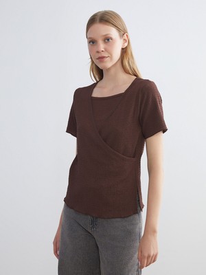 Lc Waikiki Yeni Sezon Kruvaze Yaka Dokulu Bluz