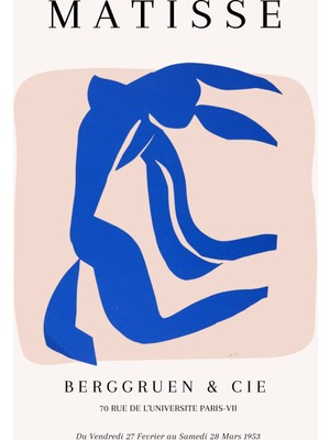 Fuart.Co Matisse Mavi Hamle Matisse Sanat Serisi Dijital Baskı Poster (Çerçevesiz) Mtfu