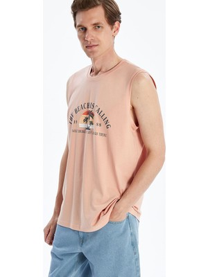 Lc Waikiki Yeni Sezon Bisiklet Yaka Baskılı Erkek Kolsuz Tişört