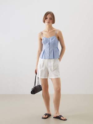 Lc Waikiki Yeni Sezon Loose Fit Keten Karışımlı Kadın Şort