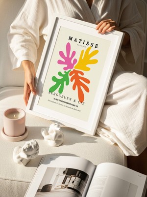Fuart.Co Matisse Dört Yaprak Sarı Turuncu Matisse Sanat Serisi Dijital Baskı Poster (Çerçevesiz) Mtfu