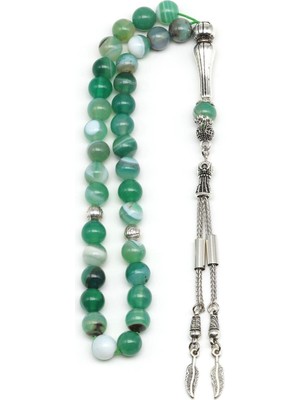 Taşmir Akik Doğal Taş Tesbih 8 mm Küre Kesim