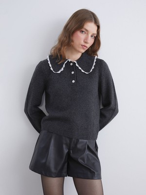 Lc Waikiki Yeni Sezon Bebe Yaka Kadın Triko Kazak