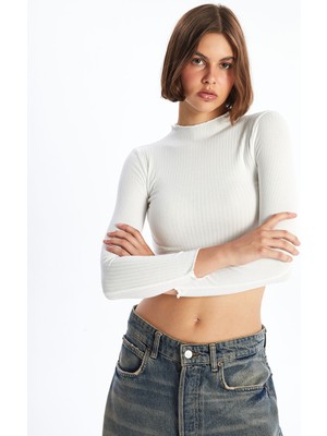 Lc Waikiki Yeni Sezon Dik Yaka Düz Uzun Kollu Kadın Body