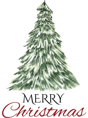 Fuart.Co Merry Christmas Çam Ağacı Djital Baskı Noel Temalı Poster (Çerçevesiz) Nofu