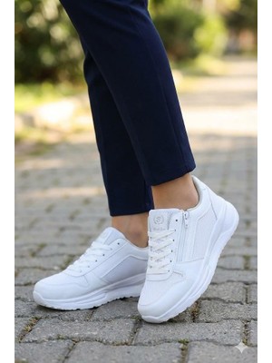 Fort 0605 Sea Rahat Fermuarlı Bağçıklı Kalın Taban Kadın Spor Ayakkabı
