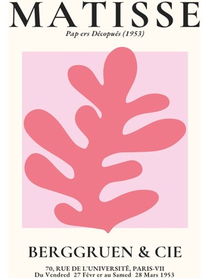 Fuart.Co Matisse Pembe Dal Matisse Sanat Serisi Dijital Baskı Poster (Çerçevesiz) Mtfu
