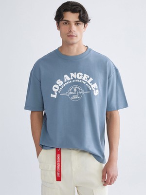 Lc Waikiki Yeni Sezon Bisiklet Yaka Kısa Kollu Baskılı Erkek Sweatshirt