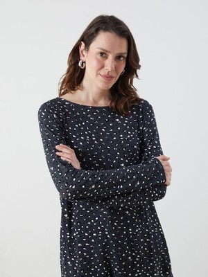 Lc Waikiki Yeni Sezon Bisiklet Yaka Leopar Desenli Bluz