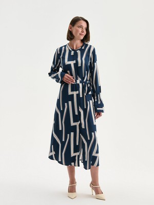 Lc Waikiki Yeni Sezon Bisiklet Yaka Desenli Elbise