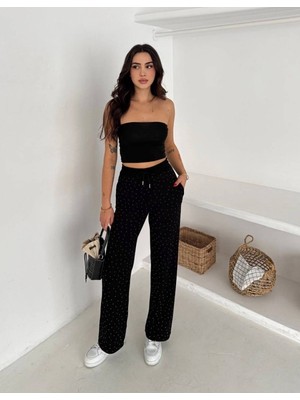 Modal Kumaş Elmas Taş Detaylı Eşofman Altı