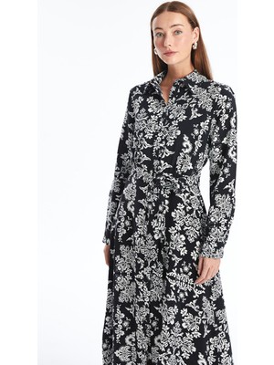 Lc Waikiki Yeni Sezon Çiçekli Uzun Kollu Kadın Gömlek Elbise