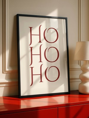 Fuart.Co Italik Ho Ho Ho Djital Baskı Noel Temalı Poster (Çerçevesiz) Nofu