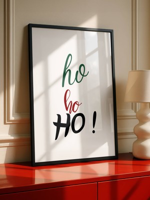 Fuart.Co Ho Ho Ho Djital Baskı Noel Temalı Poster (Çerçevesiz) Nofu
