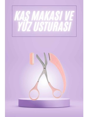Taraklı Kaş Makası ve Ustura Seti Kaş Düzeltme Makası Kaş Bıyık Alma Aleti