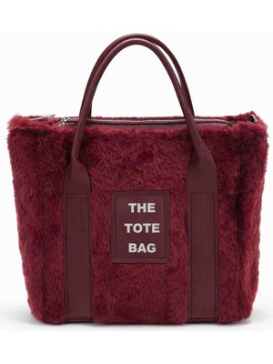 Mira Kadın Yumuşak Peluş Tote Bag – Kışlık Şık Omuz ve El Çantası